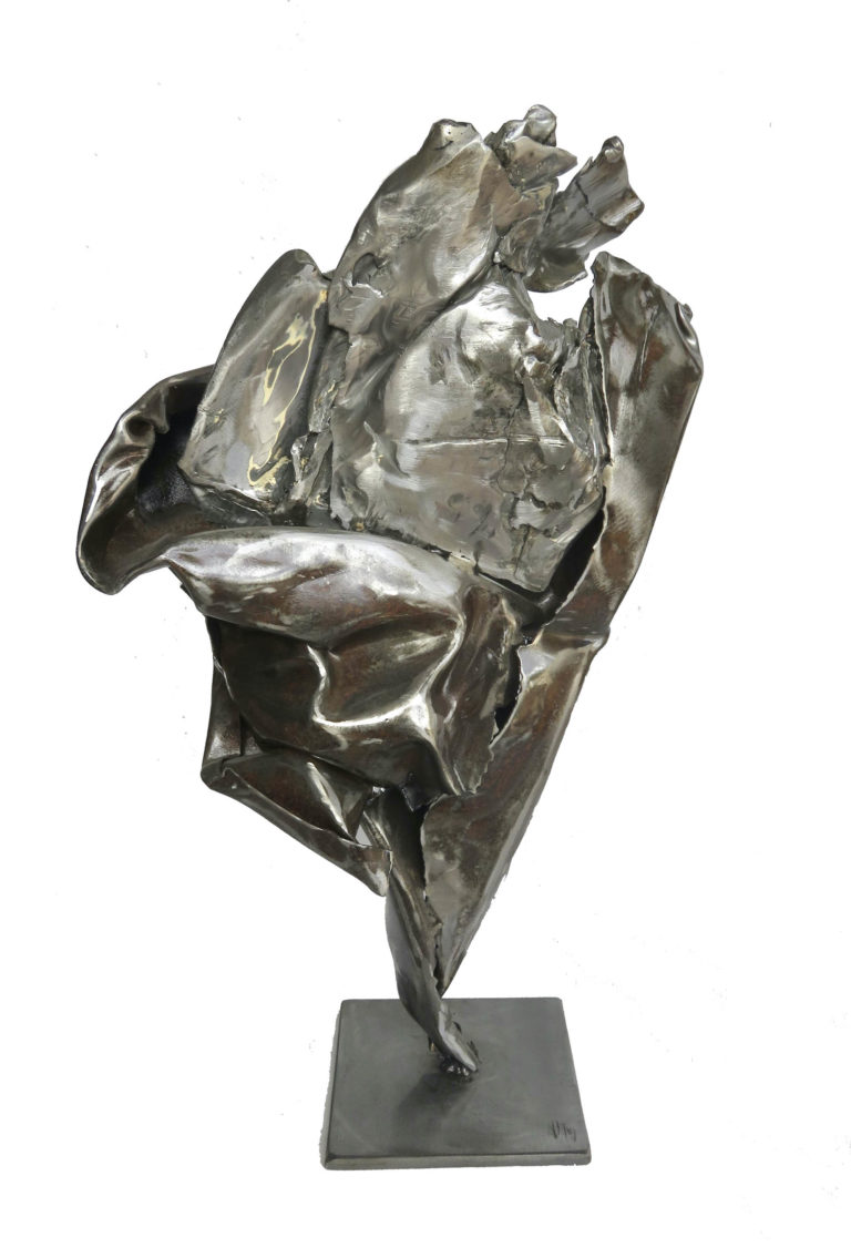 sculpture Emprisonné métal inox alu