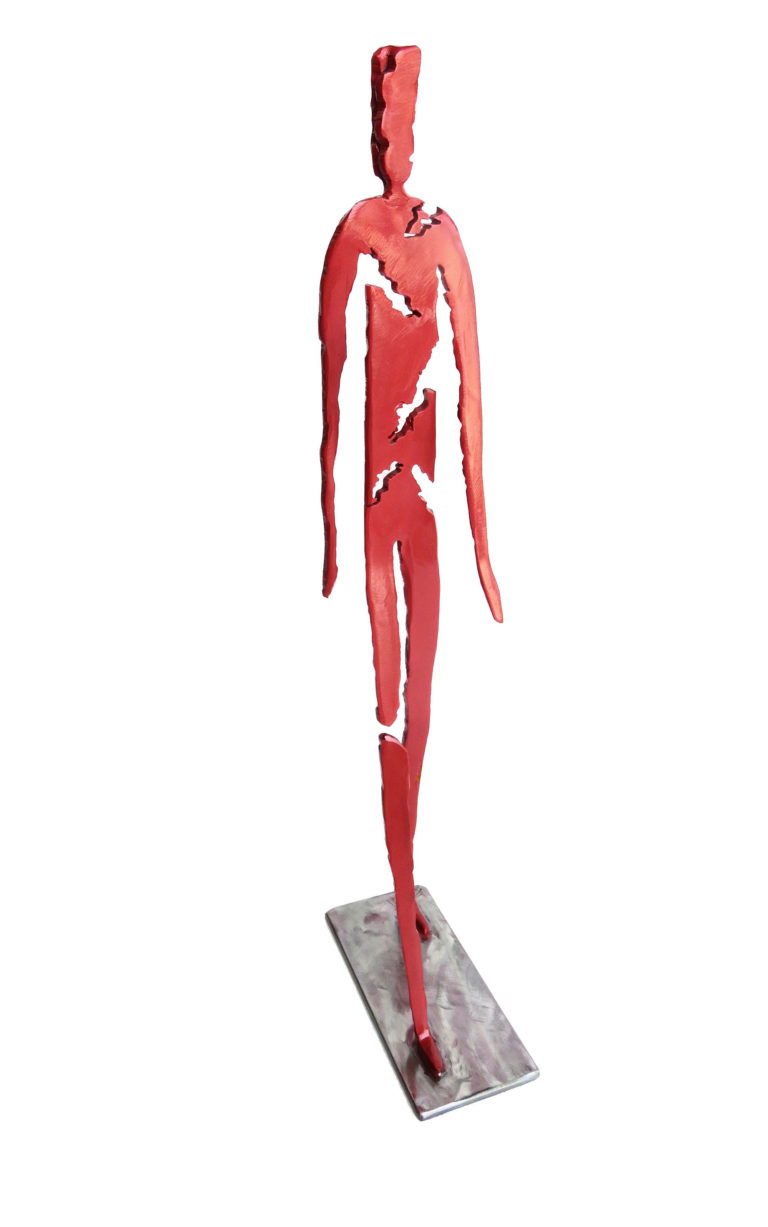 sculpture Men métal rouge