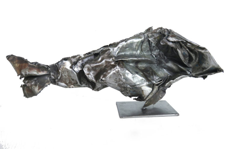 sculpture Poisson Oxy métal