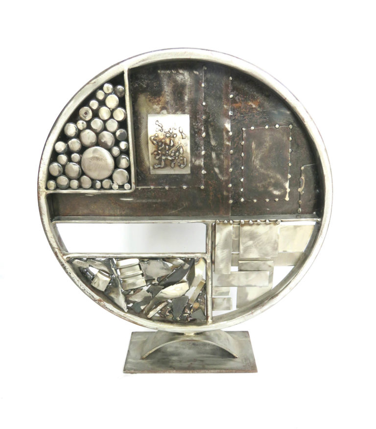 sculpture circle métal inox