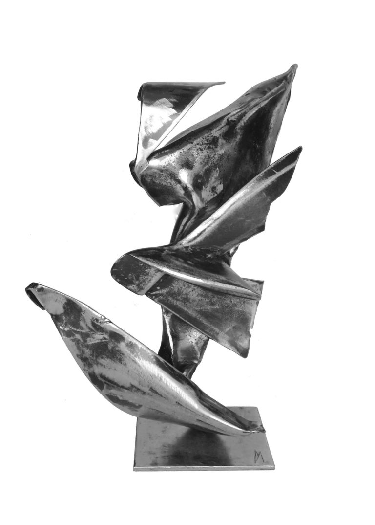 sculpture éclat métal