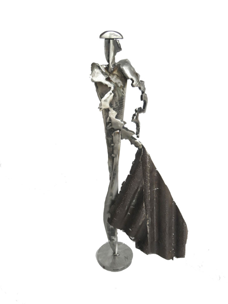 sculpture toreador métal inox