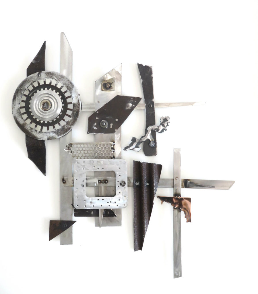 tableau indus métal inox tôle oxydée